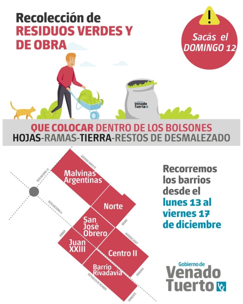 Recolección de Restos Verdes y de obra-Domingo 12 de diciembre