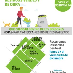 Recolección de Restos Verdes y de Obra- Domingo 26 de diciembre