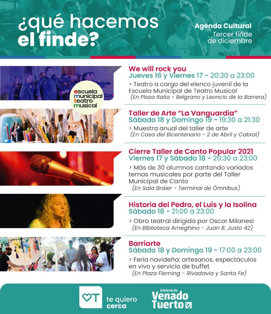 Cuatro días con gran variedad de espectáculos en la agenda cultural municipal