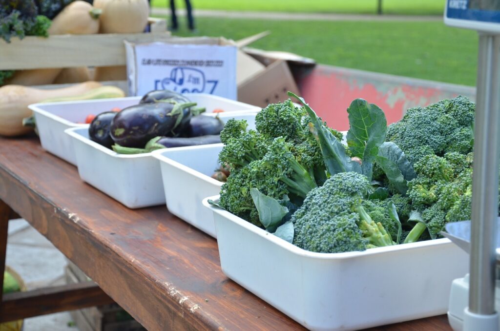 Verdura fresca y de producción local en plaza Vera Peñaloza de barrio San Martín