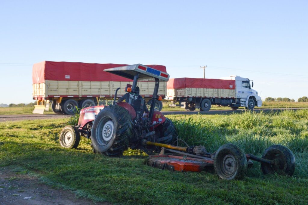 Operativo de limpieza y mantenimiento en el cruce de rutas 8 y 33