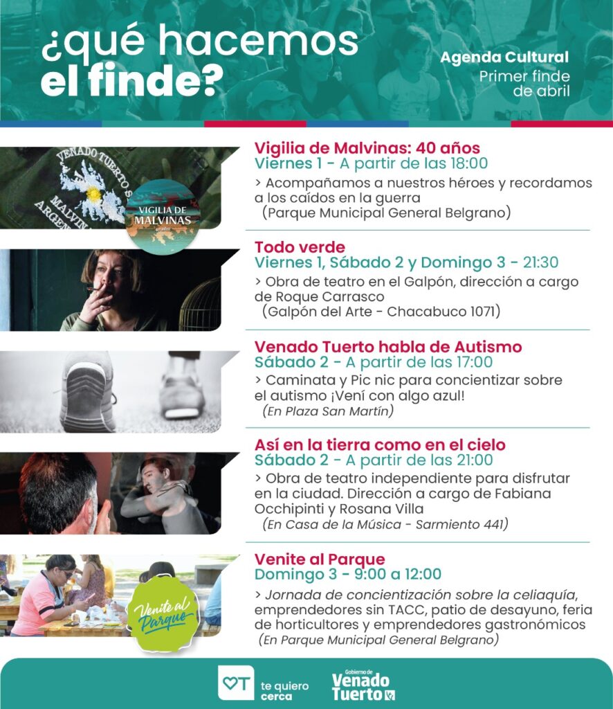 Fin de semana con homenaje a Veteranos de Malvinas, ferias y actividades teatrales