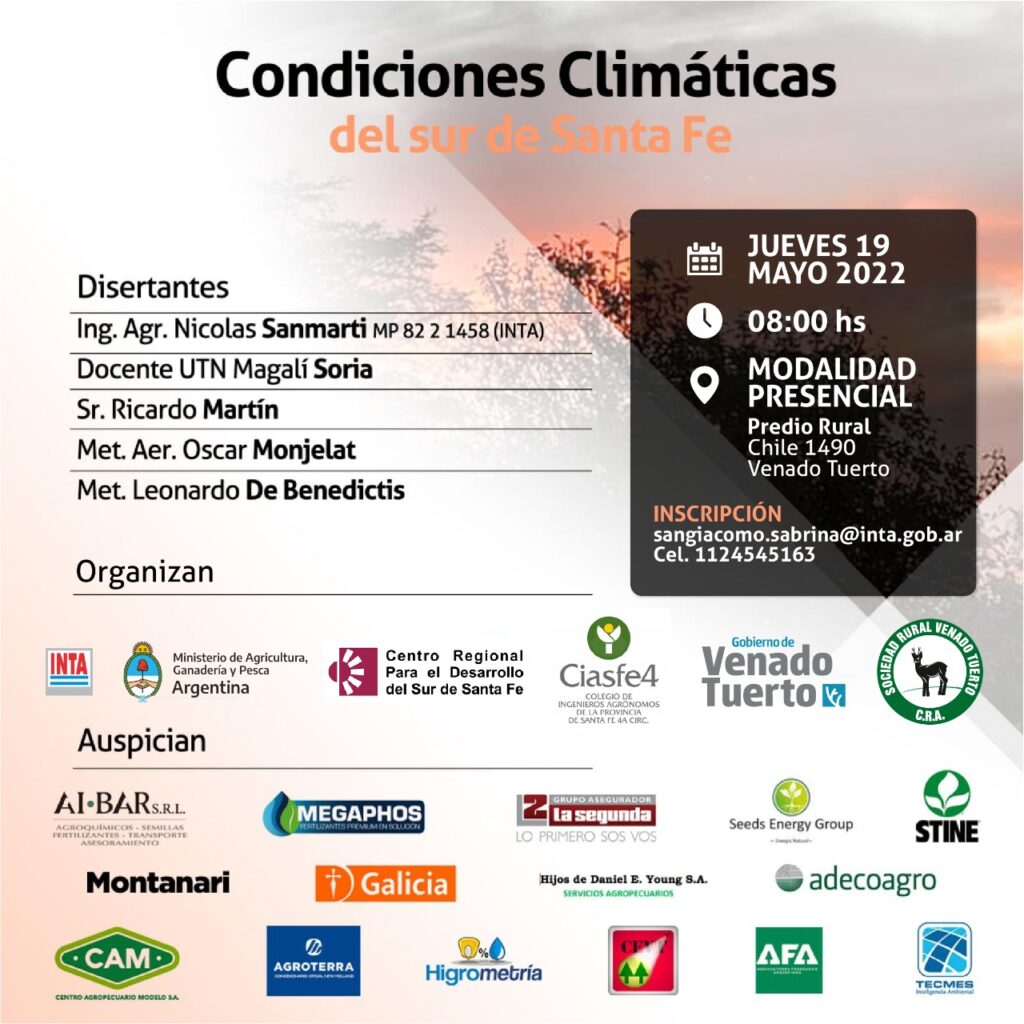Importante jornada sobre las Condiciones Climáticas del Sur de Santa Fe