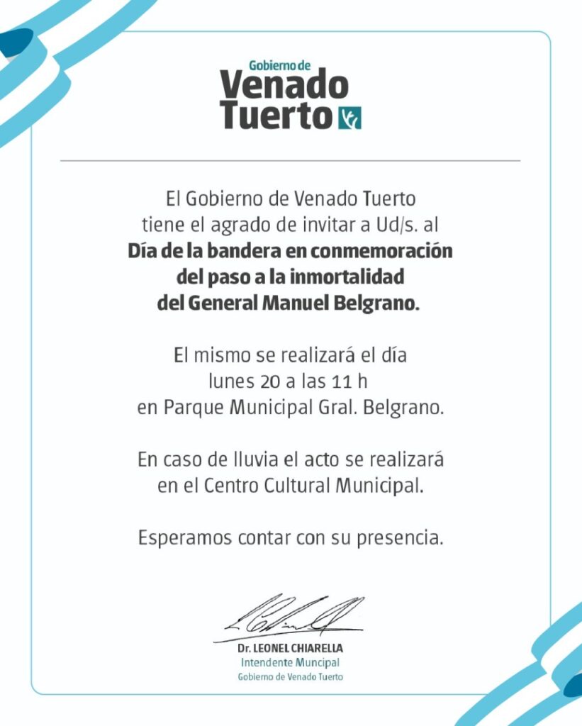 Acto por el Día de la Bandera en el Parque Municipal General Belgrano