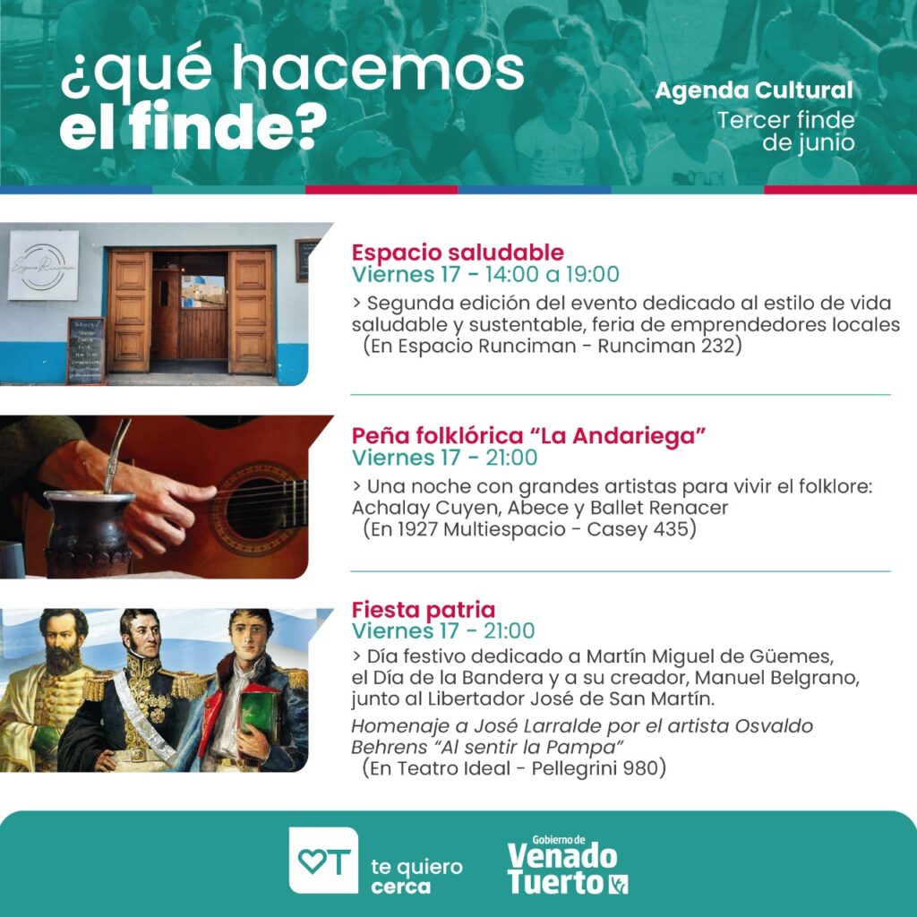 Otro fin de semana largo para disfrutar con muchas actividades en Venado Tuerto