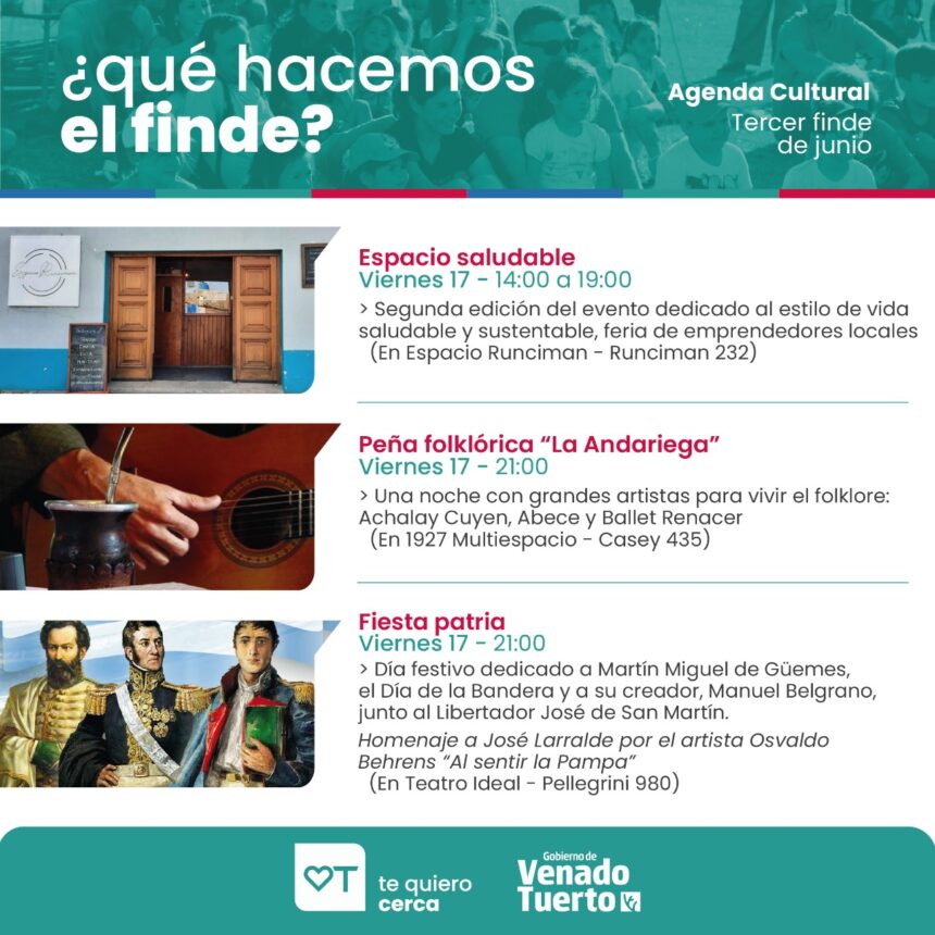 Otro fin de semana largo para disfrutar con muchas actividades en Venado Tuerto