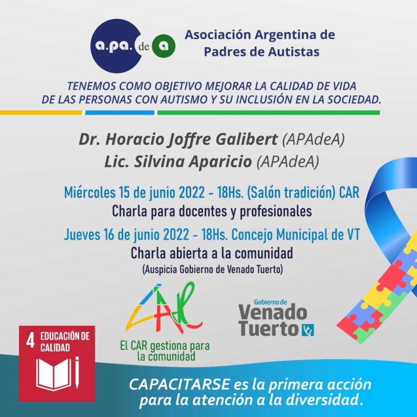 Charlas para mejorar la calidad de vida de las personas con autismo y lograr su inclusión