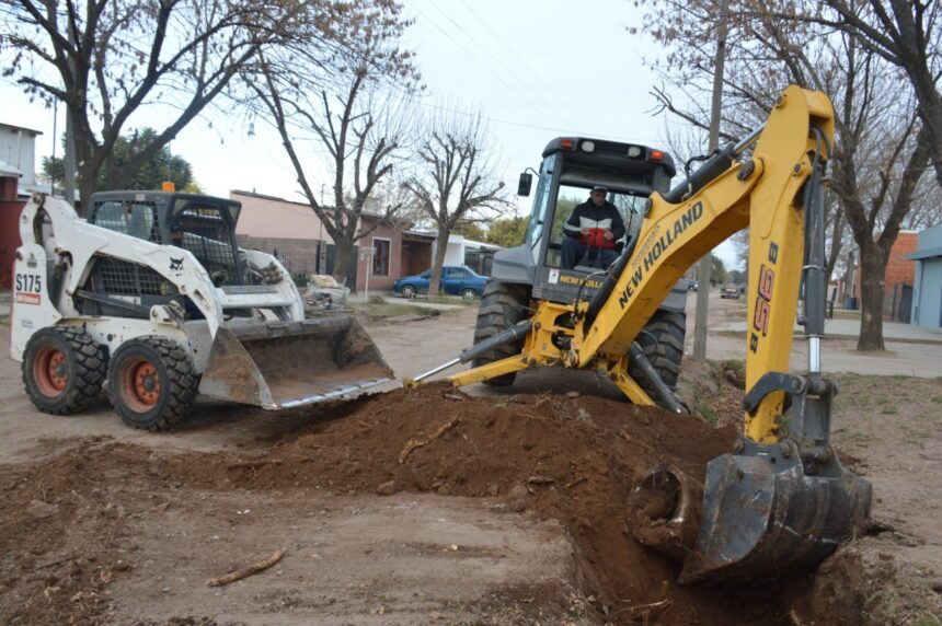 El Gobierno de Venado Tuerto sigue ejecutando obras de pavimento y desagües