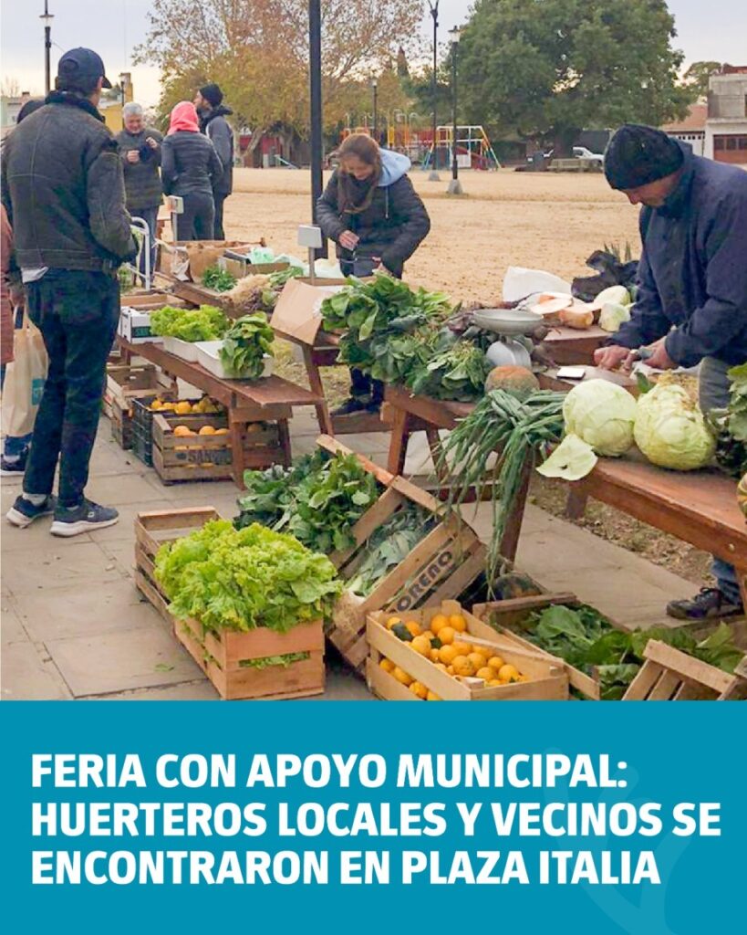 Feria con apoyo municipal: huerteros locales y vecinos se encontraron en plaza Italia