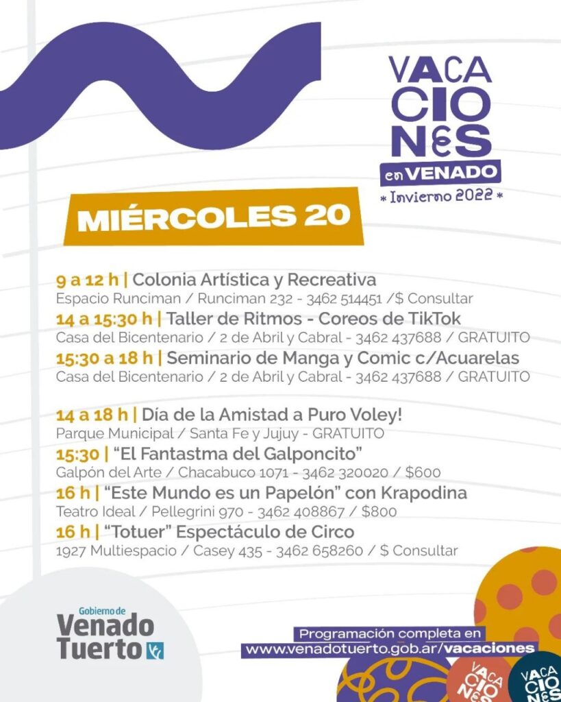 Espectáculos en las vacaciones de invierno para disfrutar del Día del Amigo
