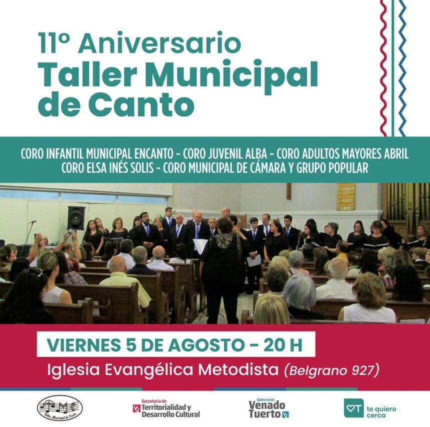 Aniversario del Taller Municipal de Canto con Encuentro de Coros en Iglesia Metodista