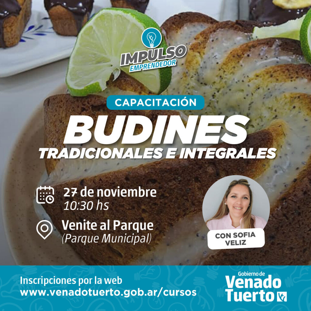 Sofía Véliz brindará un taller demostrativo para preparar ricos budines