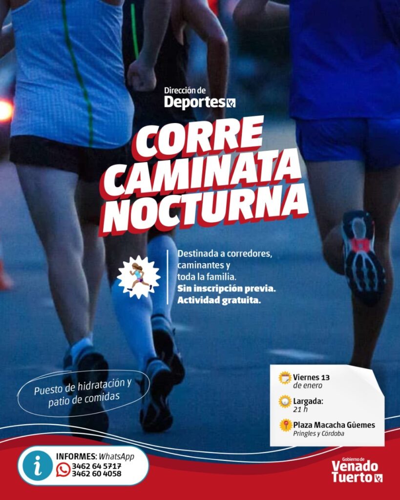 Corre Caminata Nocturna en la plaza Macacha Güemes