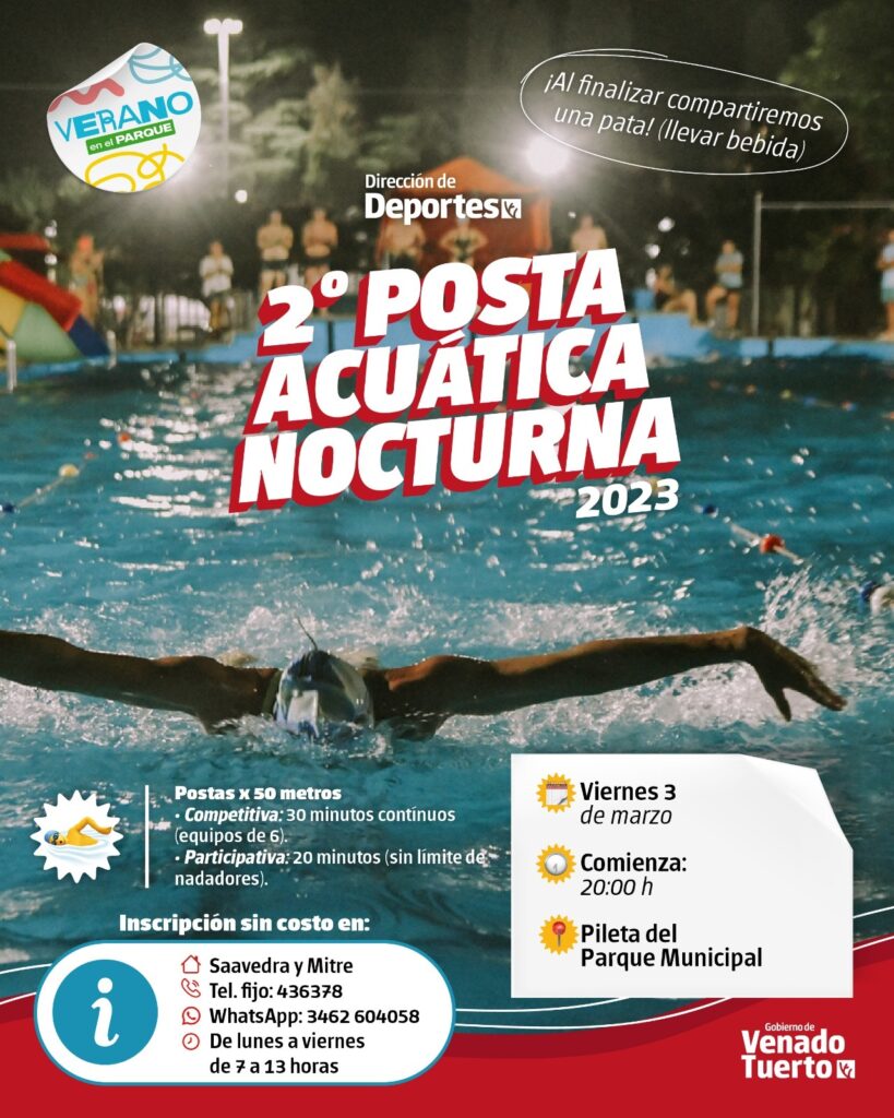 Se viene la segunda Posta Acuática Nocturna en el Parque Municipal