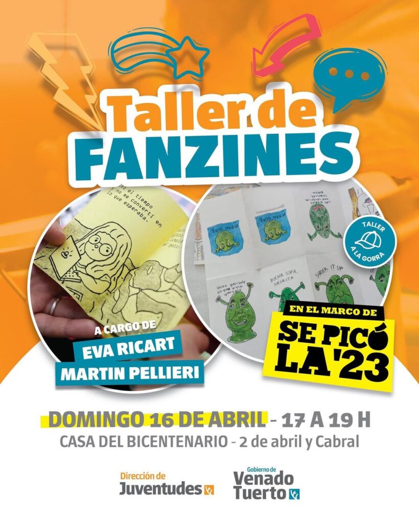 Taller de Fanzines de Eva y Martín en “¡La 23 está de feria!”