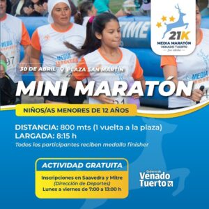 La Media Maratón 21k tendrá un espacio para los más chicos