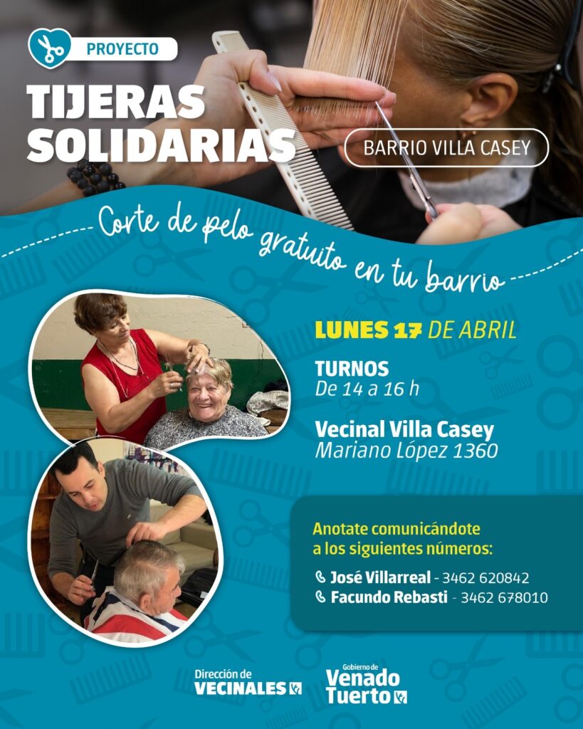 El proyecto “Tijeras Solidarias” regresa a la vecinal del Villa Casey