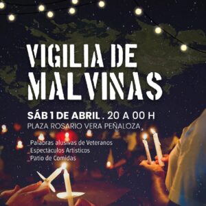 Vigilia de Malvinas a 41 años de la guerra en la plaza Vera Peñaloza