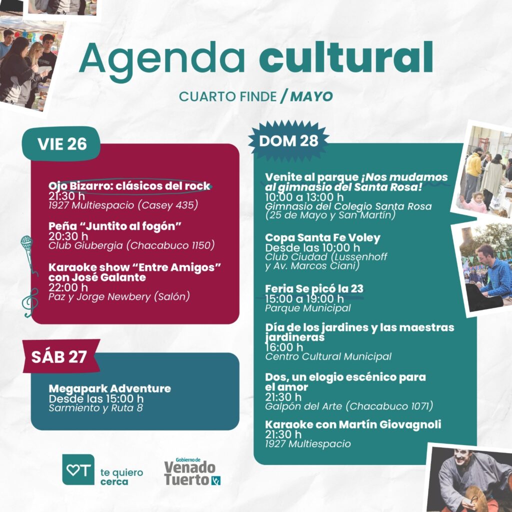 Variedad de propuestas para disfrutar en este cuarto finde de mayo