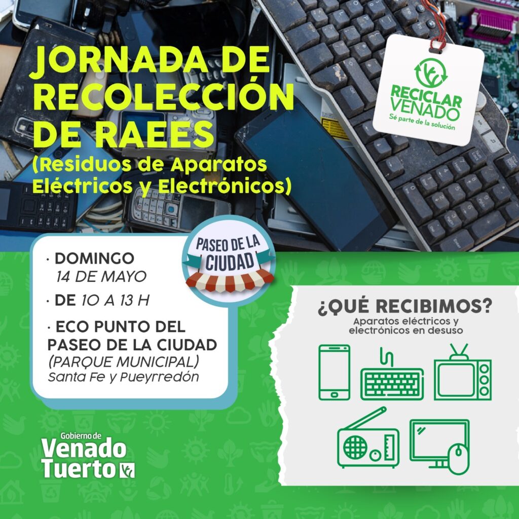 Jornada de Recolección de Residuos de Aparatos Eléctricos y Electrónicos durante el Paseo de la Ciudad