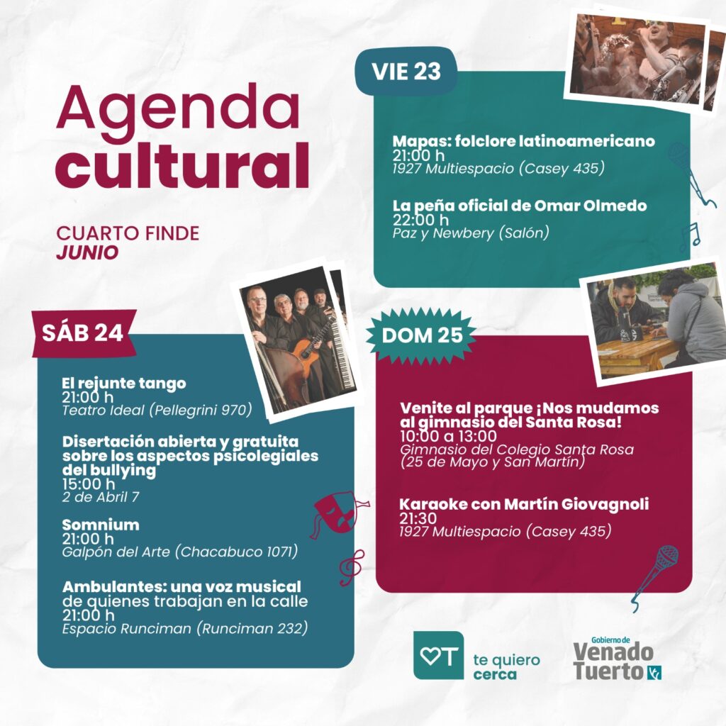 Venado Tuerto vuelve a ofrecer una importante agenda de fin de semana