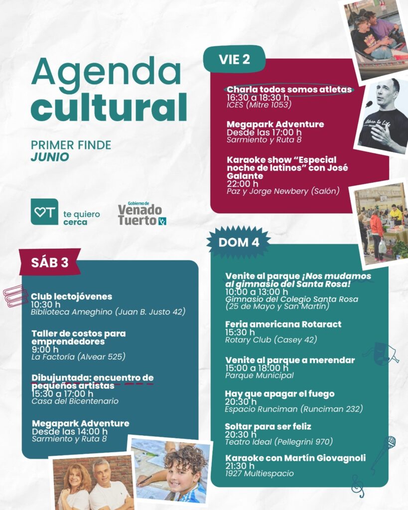 Llega otro fin de semana con mucha actividad en Venado Tuerto