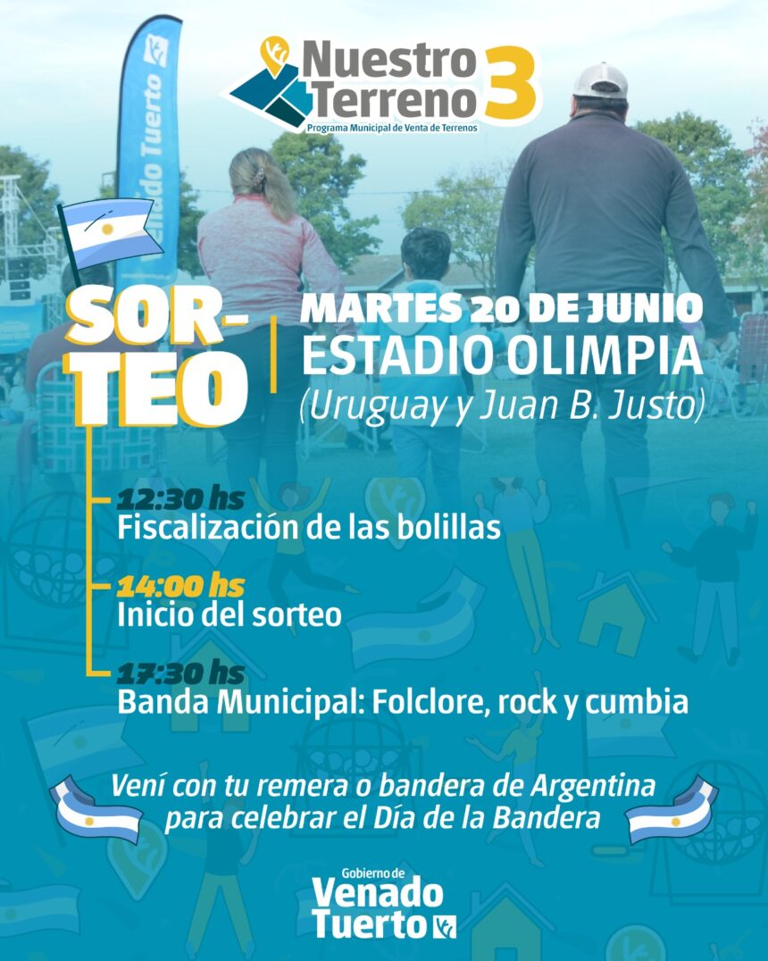Cuenta regresiva para el sorteo de lotes del programa “Nuestro Terreno 3”