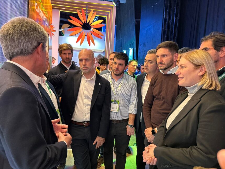 Chiarella junto a Rodríguez Larreta y Pullaro visitaron el Congreso de Aapresid 2023 en Rosario