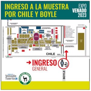 Esquema de circulación, estacionamientos y accesos para ExpoVenado 2023
