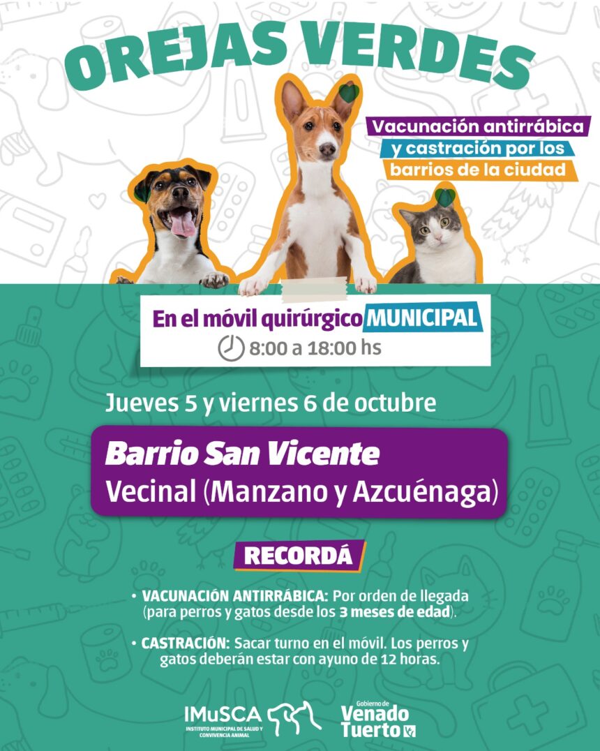 El programa “Orejas Verdes” atenderá en el barrio San Vicente