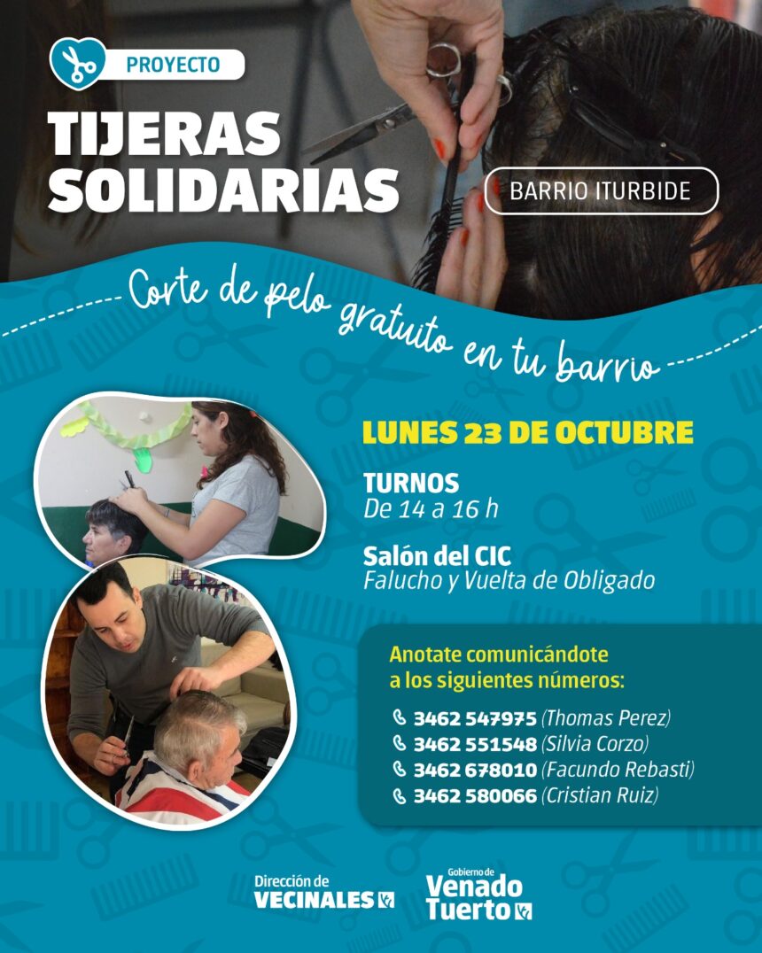 El programa “Tijeras Solidarias” estará en el barrio Iturbide