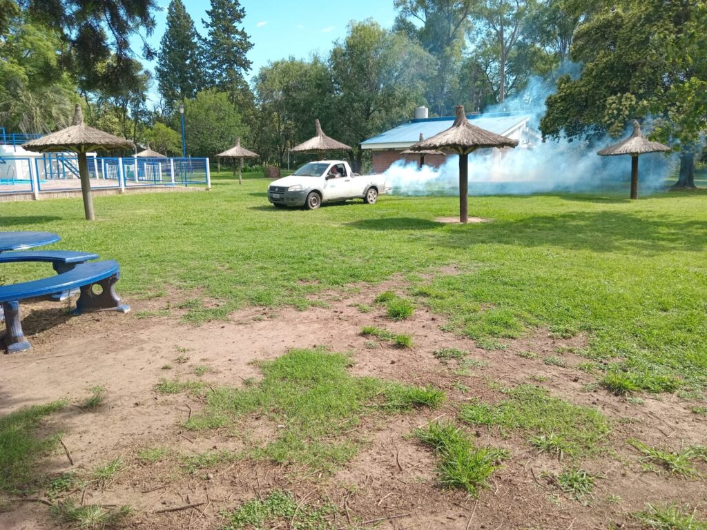 Operativo de fumigación en predios de clubes que albergarán colonias de verano