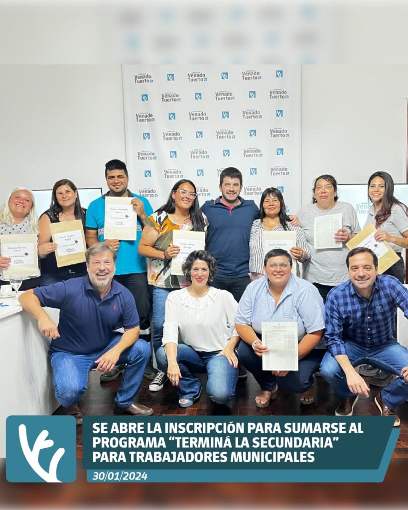 En febrero abre la inscripción para sumarse al programa “Terminá la Secundaria” para trabajadores municipales