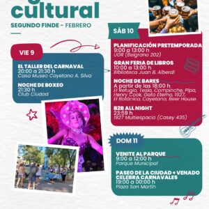 Carnaval viene con una agenda cultural cargada de propuestas