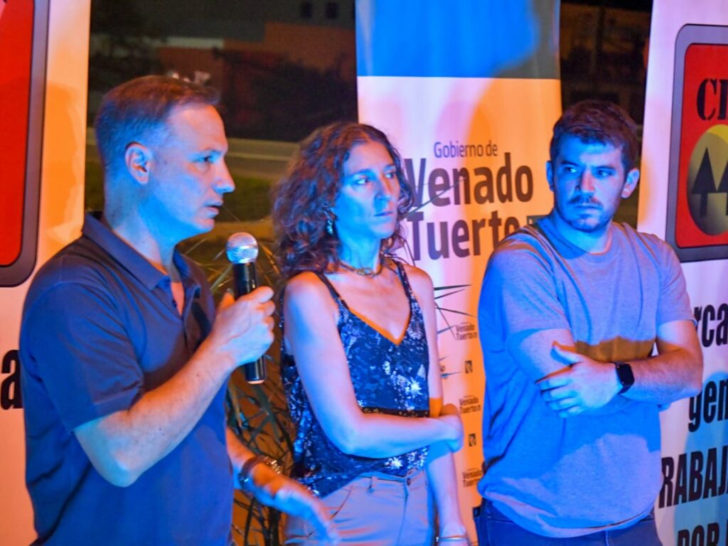 Con recursos municipales, Chiarella y Enrico inauguraron la iluminación led de las rutas nacionales 8 y 33