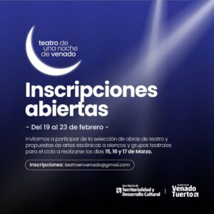 Ya está abierta la inscripción para “Teatro de una Noche de Venado”