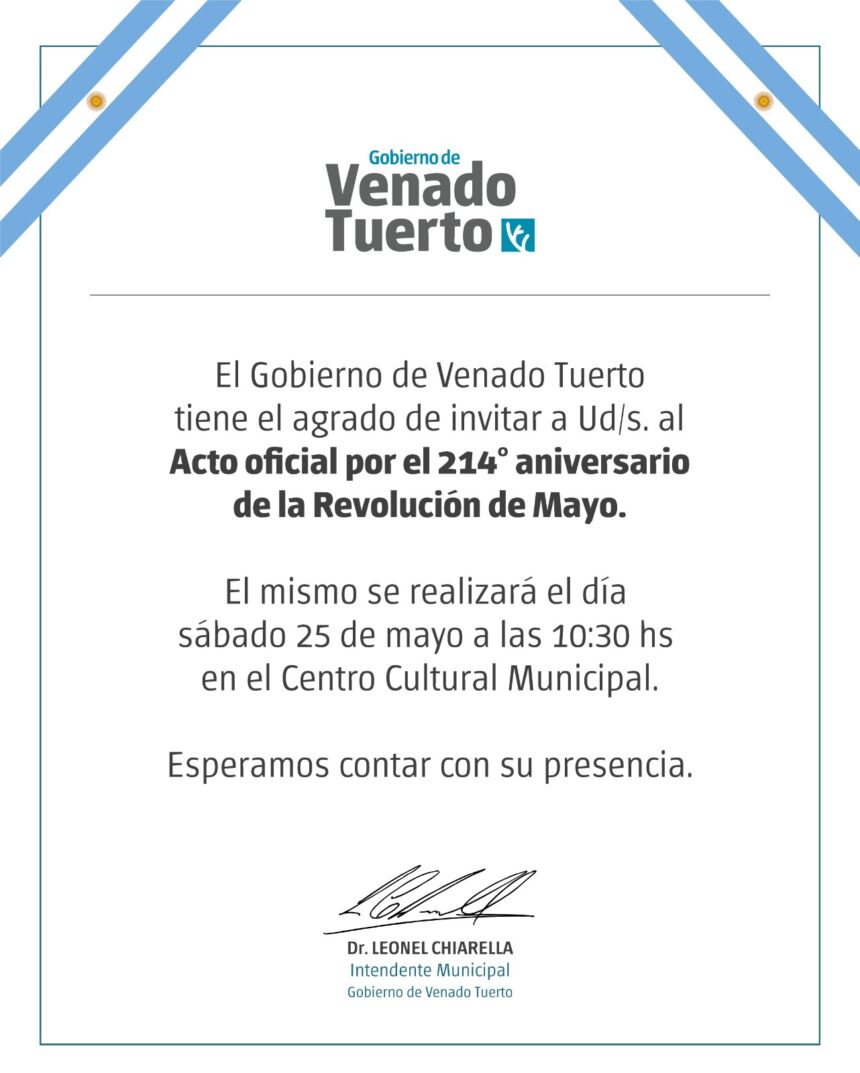 Tedeum y acto oficial en el 214º aniversario de la Revolución de Mayo