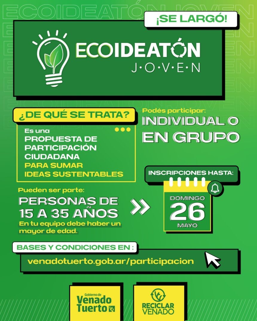 Lanzan convocatoria para el Ecoideaton Joven 2024, que promueve ideas sustentables para la ciudad