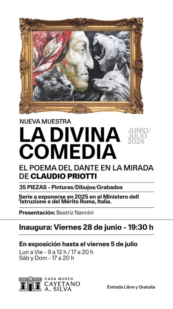 Muestra “La Divina Comedia”: El genial “poema del Dante” en la mirada de Claudio Priotti