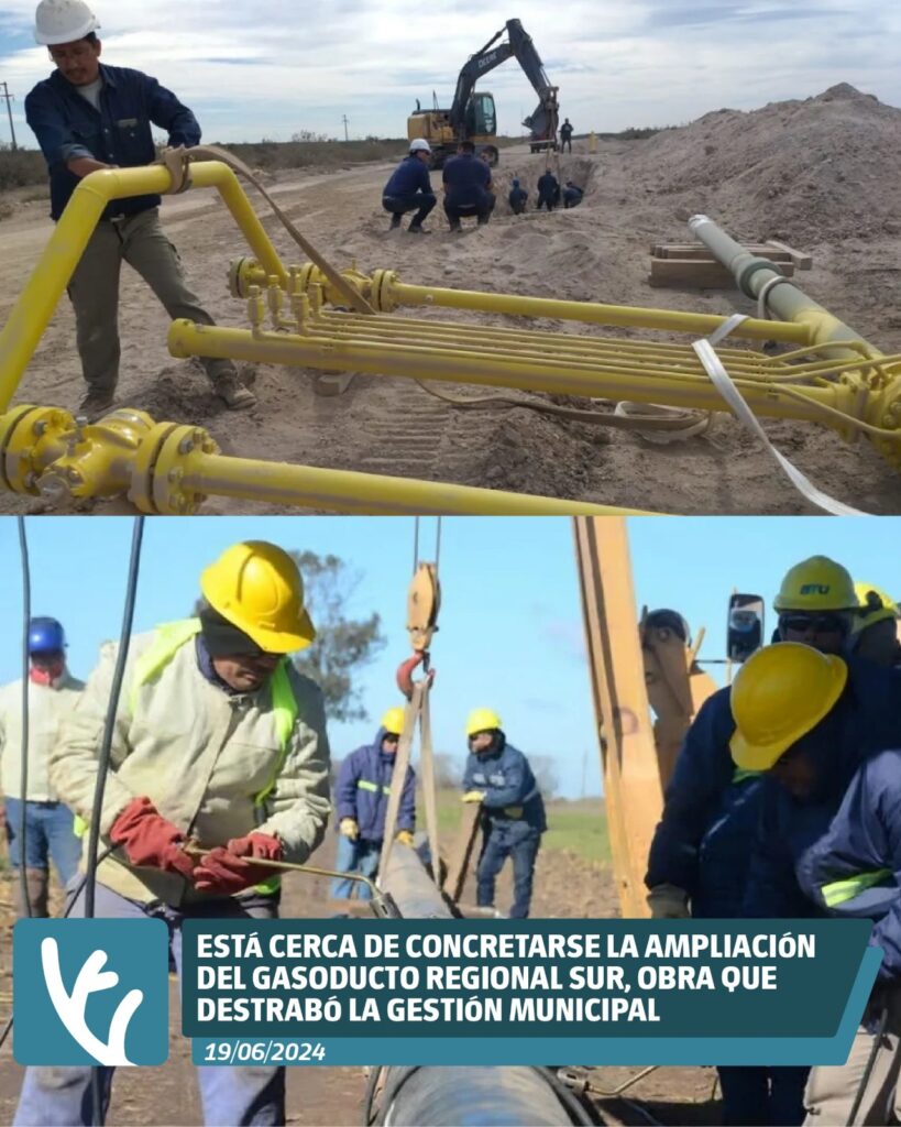 Está cerca de concretarse la ampliación del Gasoducto Regional Sur, obra que destrabó la gestión municipal