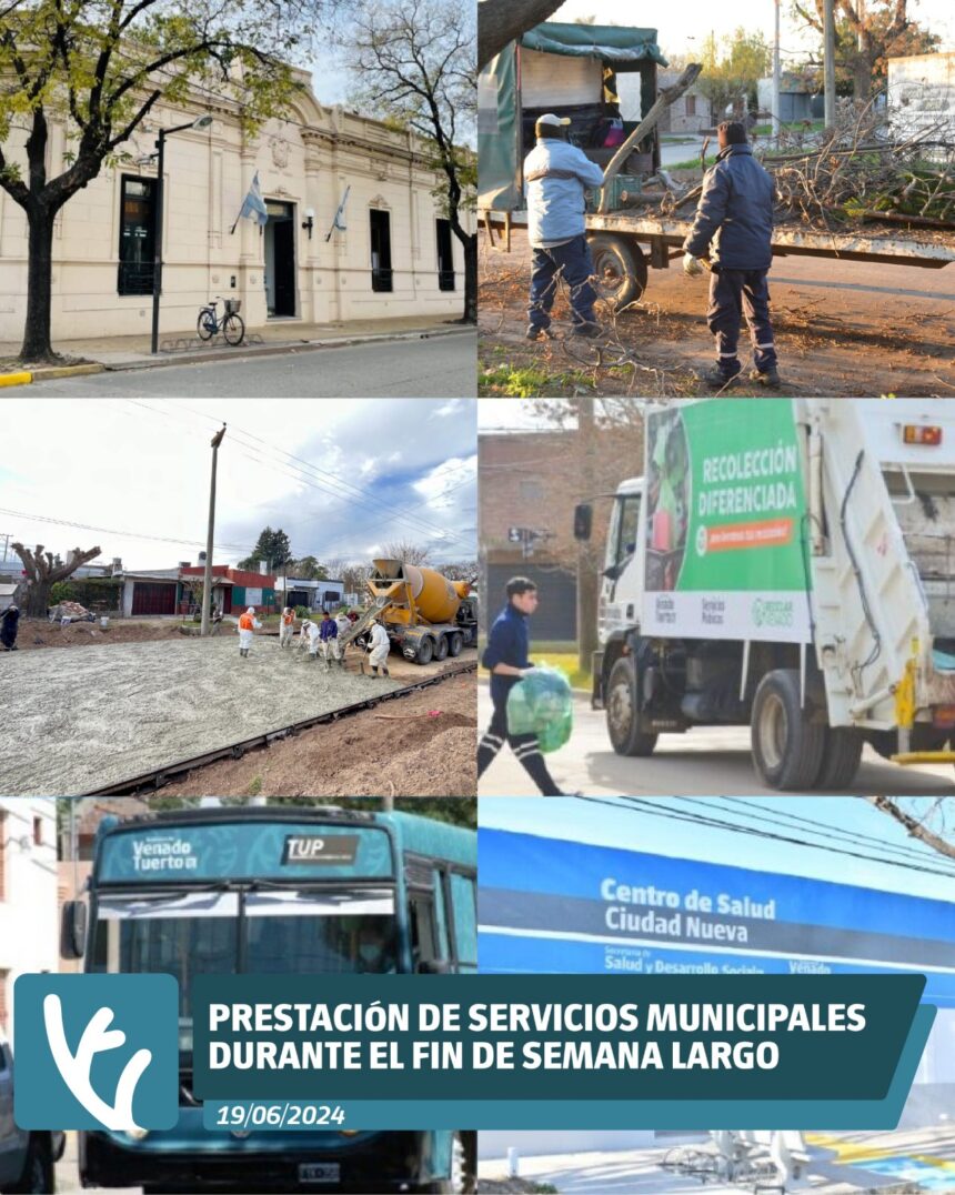 Prestación de servicios municipales durante el fin de semana largo