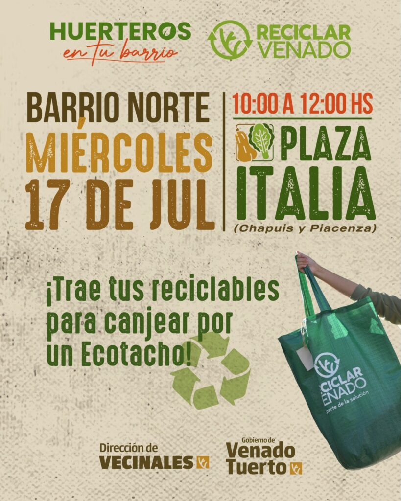 Los “Huerteros en tu Barrio” vuelven a plaza Italia con ecotachos y ecopunto