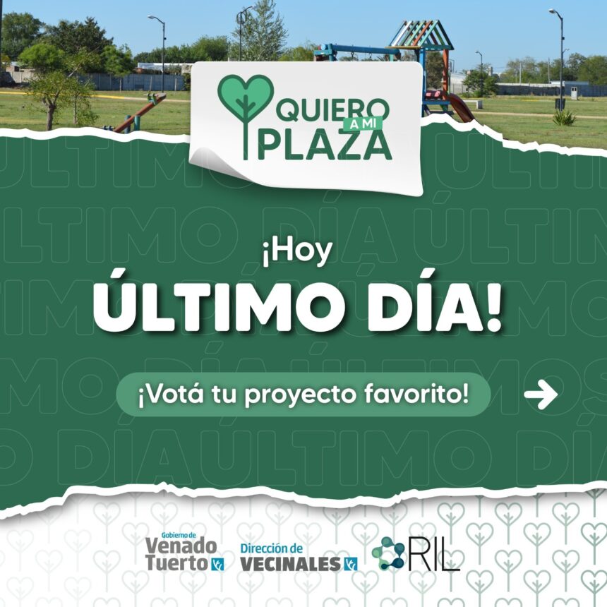 A la medianoche cierra el plazo para participar del programa “Quiero a mi Plaza”