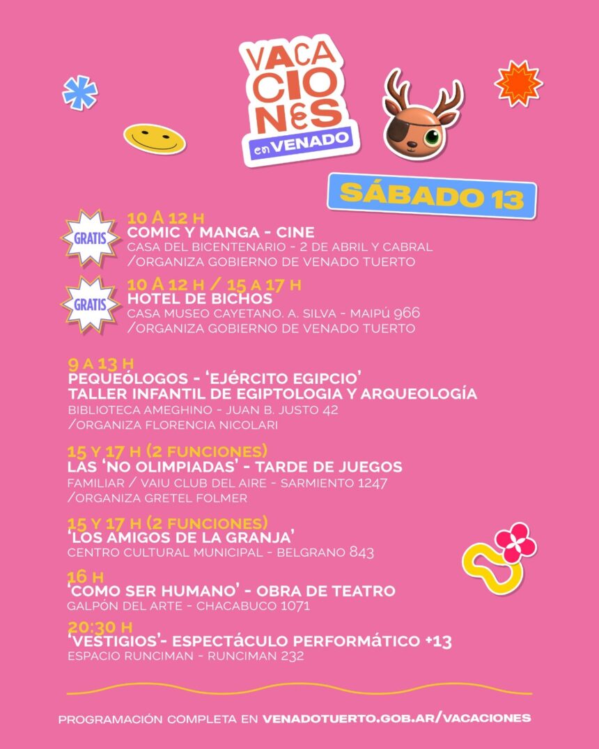 Llega un sábado pleno de actividades para disfrutar las vacaciones de invierno en la ciudad