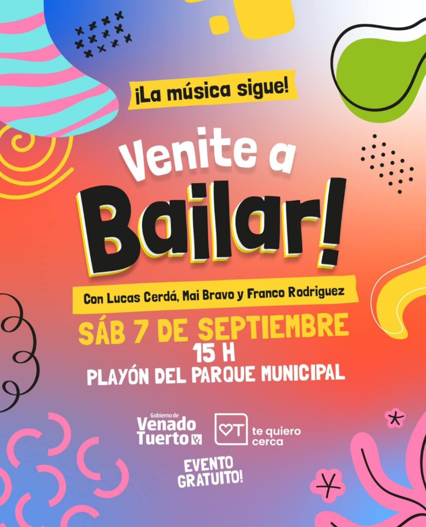 Sumate este sábado a una nueva edición del “Venite a Bailar” al Parque