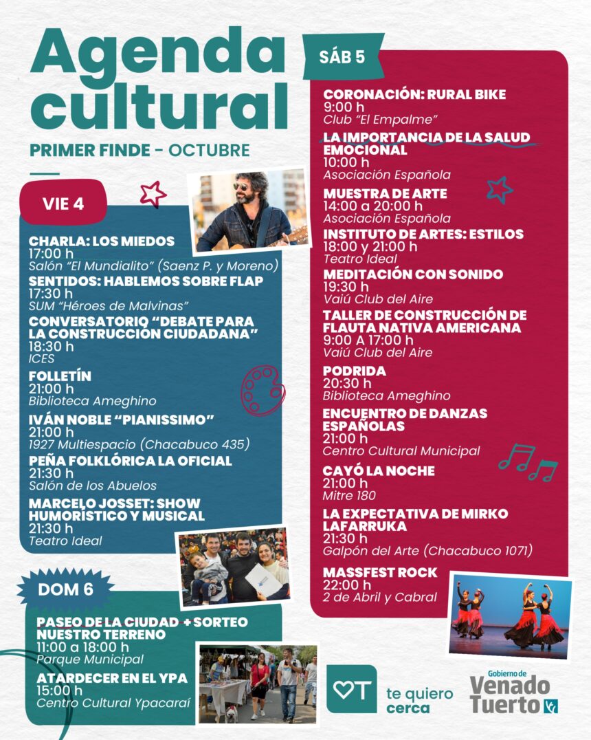Octubre comienza con un fin de semana con visitas de renombre nacional