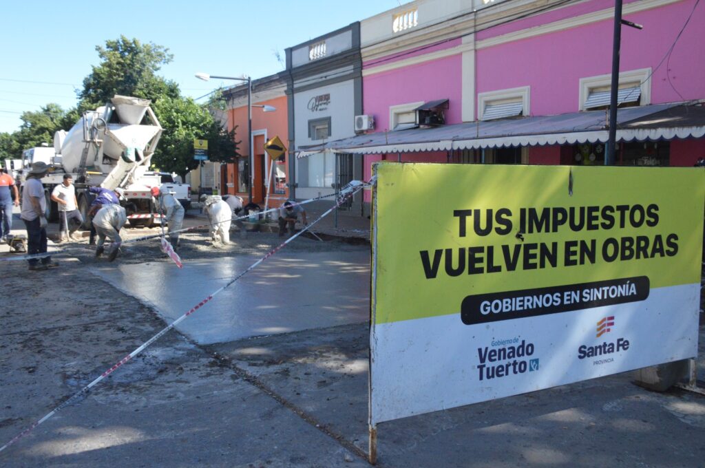 El Municipio realiza trabajos de hormigonado de bache en Casey e Iturraspe
