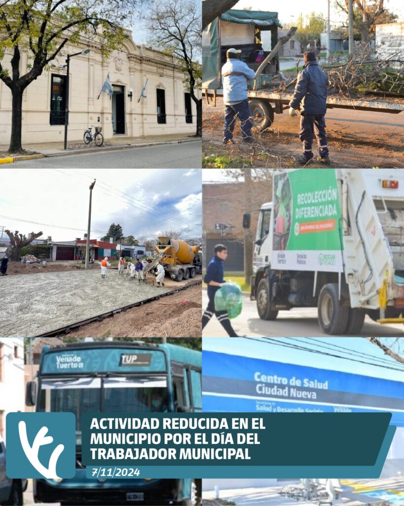 8 de noviembre: Actividad reducida por el Día del Trabajador Municipal