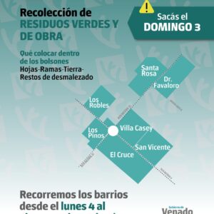 Recolección de residuos verdes y de obra para la Zona 1