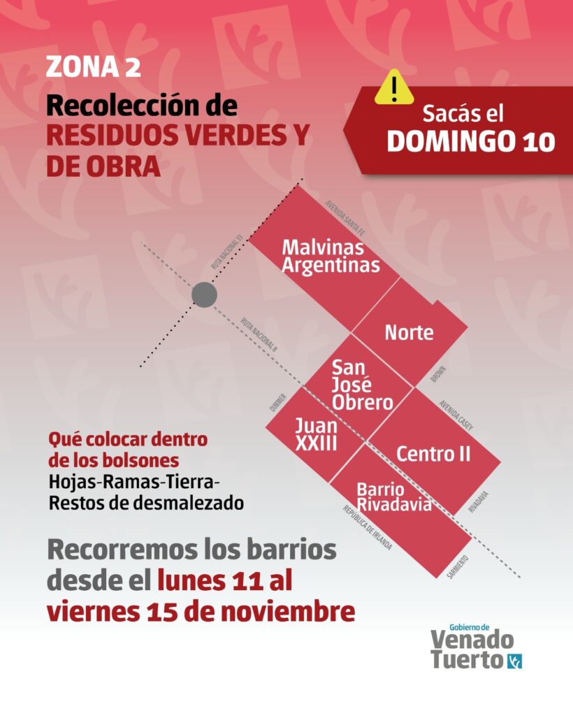 Recolección de restos verdes y de obra Zona 2